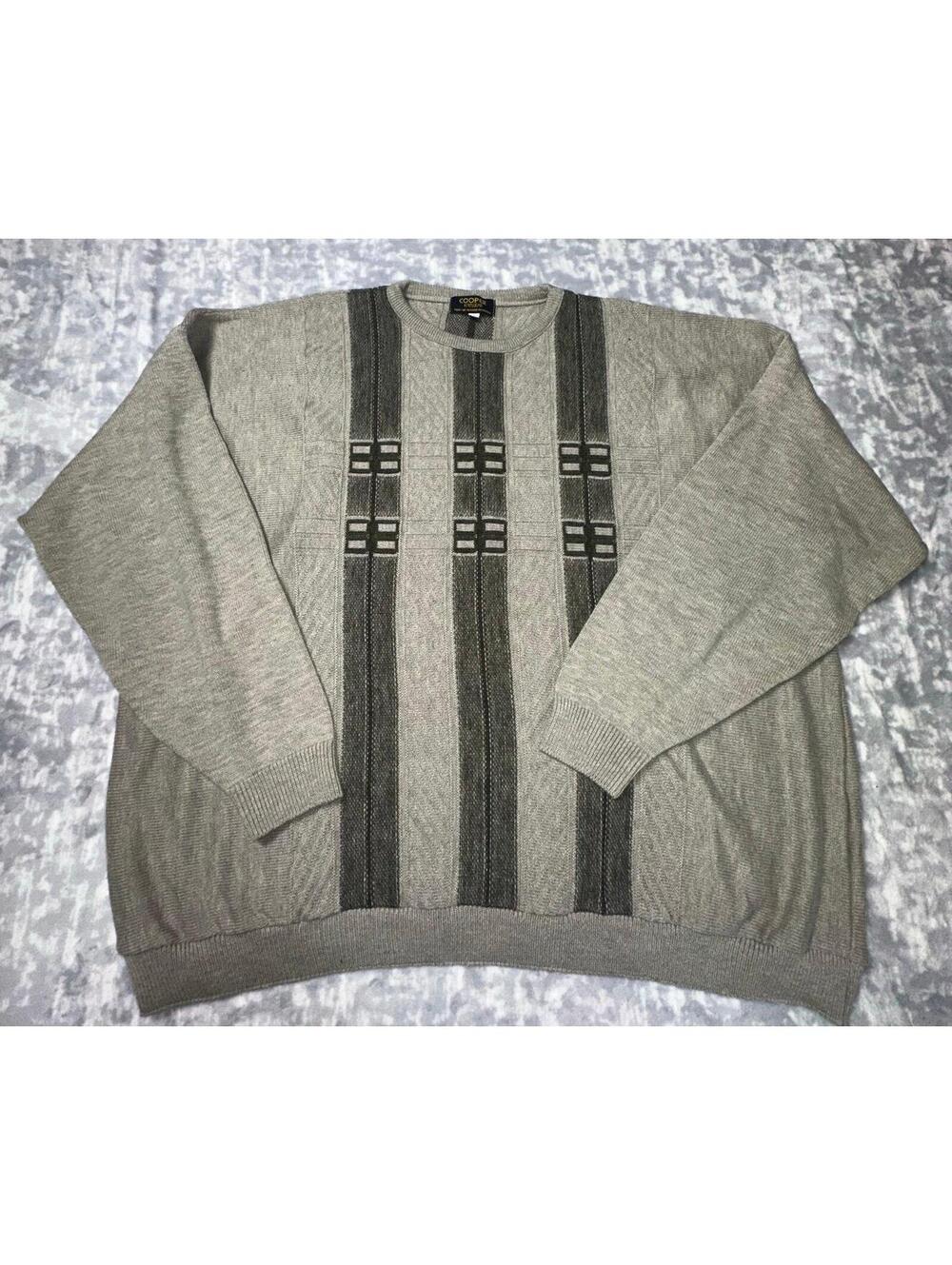Vintage Cooper Knit Wear Mens Sweater 3D Coogi Style Size 3XL 90s